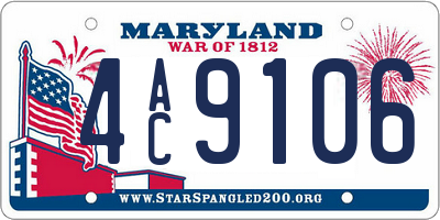 MD license plate 4AC9106