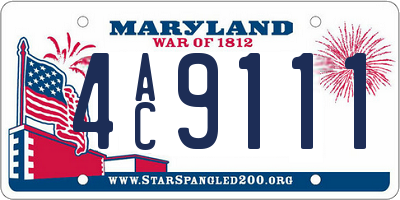 MD license plate 4AC9111