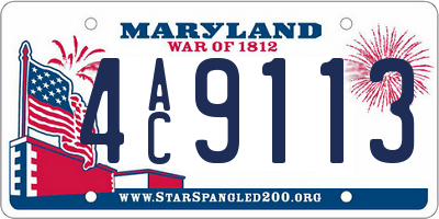 MD license plate 4AC9113