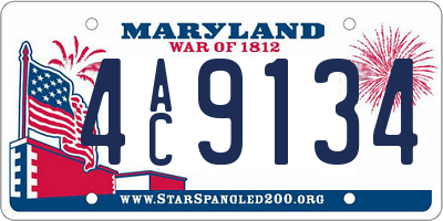 MD license plate 4AC9134
