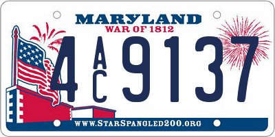 MD license plate 4AC9137