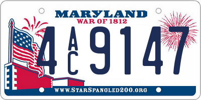 MD license plate 4AC9147