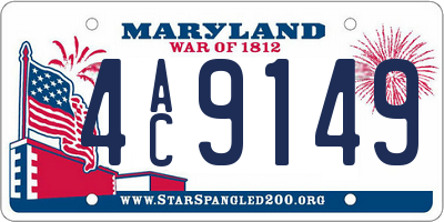 MD license plate 4AC9149