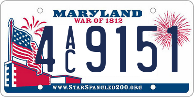MD license plate 4AC9151