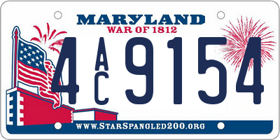 MD license plate 4AC9154
