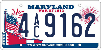 MD license plate 4AC9162