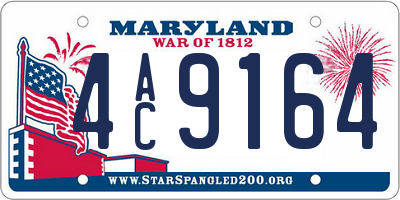 MD license plate 4AC9164