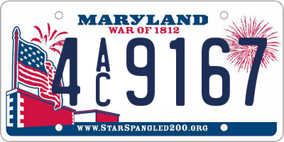 MD license plate 4AC9167