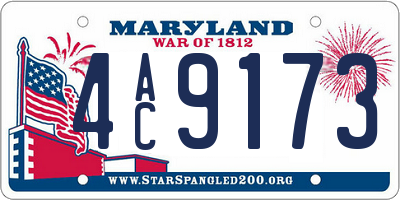MD license plate 4AC9173