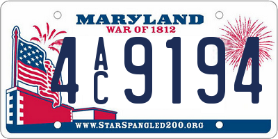 MD license plate 4AC9194