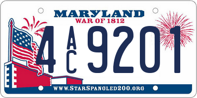 MD license plate 4AC9201