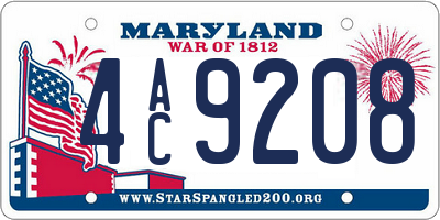 MD license plate 4AC9208