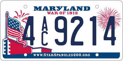 MD license plate 4AC9214