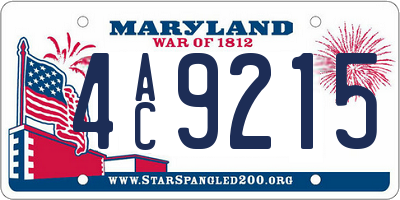 MD license plate 4AC9215
