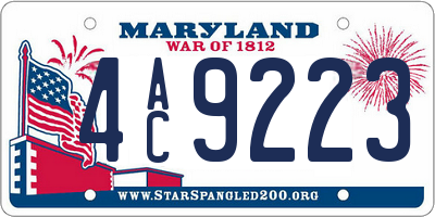 MD license plate 4AC9223