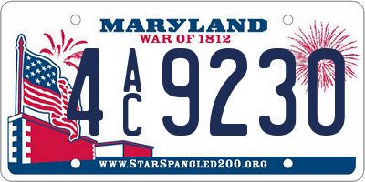 MD license plate 4AC9230
