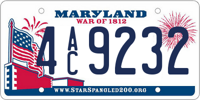 MD license plate 4AC9232