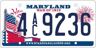 MD license plate 4AC9236