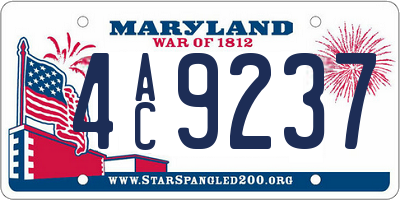 MD license plate 4AC9237