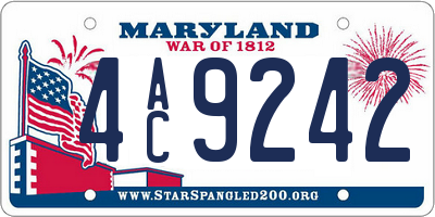 MD license plate 4AC9242