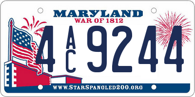 MD license plate 4AC9244