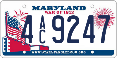 MD license plate 4AC9247
