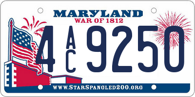 MD license plate 4AC9250