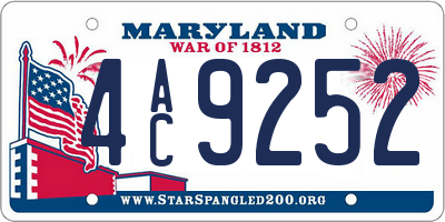 MD license plate 4AC9252