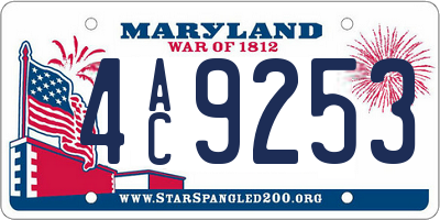 MD license plate 4AC9253