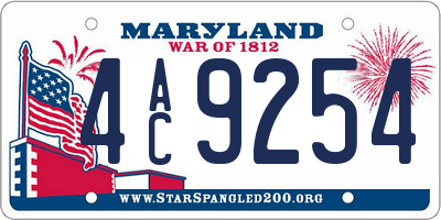 MD license plate 4AC9254