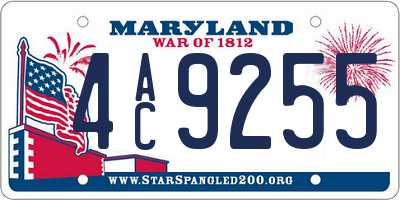 MD license plate 4AC9255