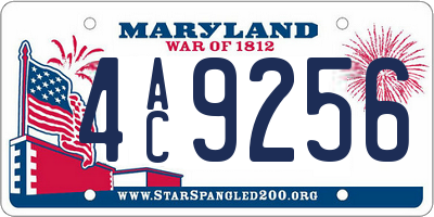 MD license plate 4AC9256