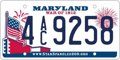 MD license plate 4AC9258