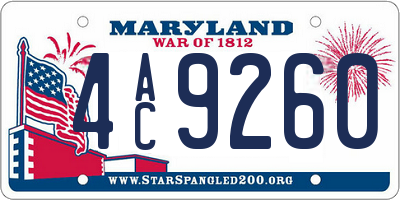 MD license plate 4AC9260