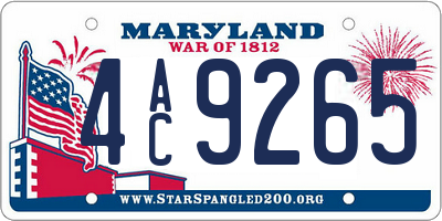 MD license plate 4AC9265