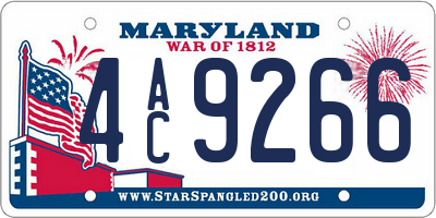 MD license plate 4AC9266