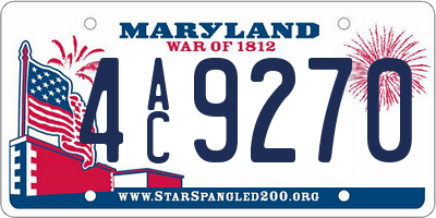 MD license plate 4AC9270