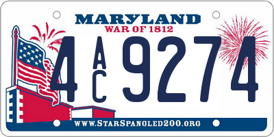 MD license plate 4AC9274
