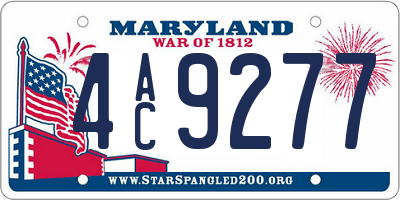 MD license plate 4AC9277