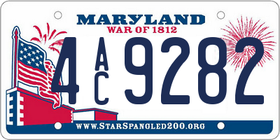 MD license plate 4AC9282