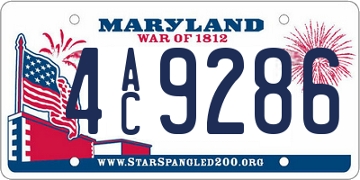 MD license plate 4AC9286
