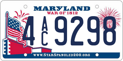 MD license plate 4AC9298