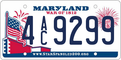 MD license plate 4AC9299