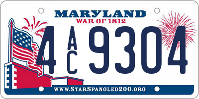 MD license plate 4AC9304