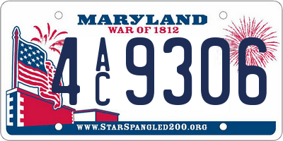MD license plate 4AC9306