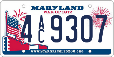 MD license plate 4AC9307