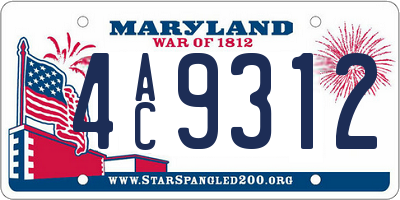 MD license plate 4AC9312