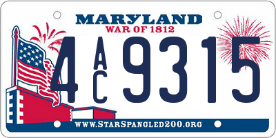 MD license plate 4AC9315