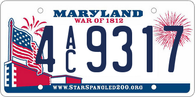 MD license plate 4AC9317