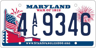 MD license plate 4AC9346
